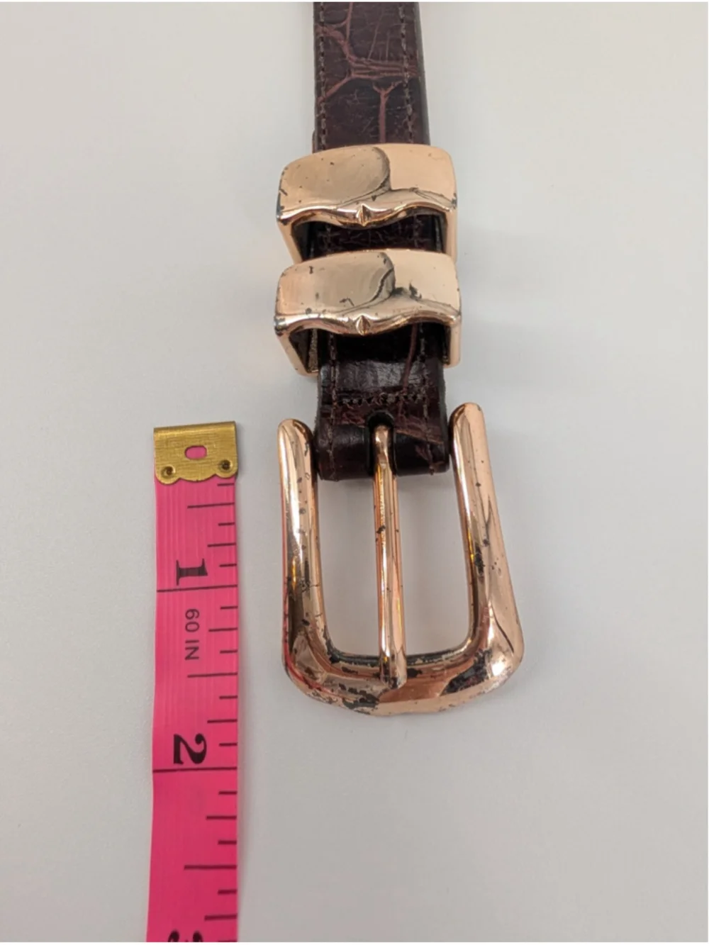 Martin Dingman 36 Brown Alligator Grain Italian Calfskin Belt USA 01608